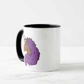 Lila Afro Unicorn Tasse (Vorderseite Links)