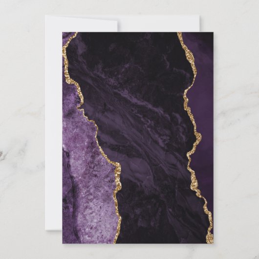 Lila Agate Blush Hochzeitsessen Probe Einladung (Rückseite)