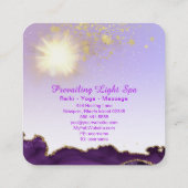 *~* Lila Agate Energy Ball of Light Quadratische Visitenkarte (Rückseite)
