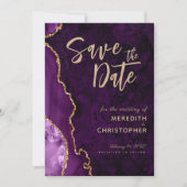 Lila Agate Foto Hochzeit Sichern Sie das Datum Save The Date (Vorderseite)