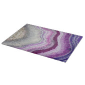 Lila Agate Geode Crystal Marble Modernes Elegantes Schneidebrett (Ecke)
