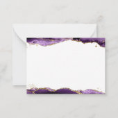 Lila Agate Geode Gold Glitzer Monogram Script Mitteilungskarte (Rückseite)