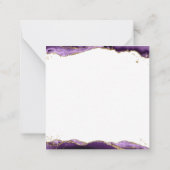 Lila Agate Geode Script Monogram Gold Glitzer Mitteilungskarte (Rückseite)