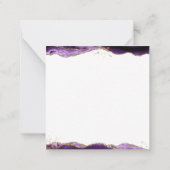 Lila Agate Geode Script Monogram Gold Glitzer Mitteilungskarte (Rückseite)