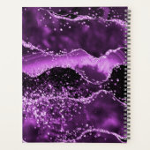 Lila agate Glitzer rosa Marmormonogramm 2023 Planer (Rückseite)