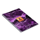 Lila agate Glitzer rosa Marmorname Gold Notizblock (Rechte Seite)