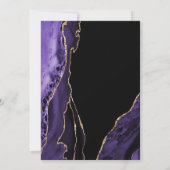 Lila Agate Gold Black 60. Geburtstag Einladung (Rückseite)