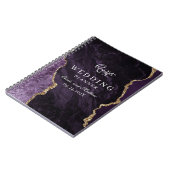 Lila Agate & Gold-Hochzeitszittel Notizblock (Linke Seite)