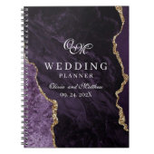 Lila Agate & Gold-Hochzeitszittel Notizblock (Vorderseite)