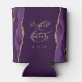 Lila Agate Gold Imitate Glitzer Plum Wedding Dosenkühler (Rückseite)