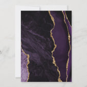 Lila Agate Gold Moderne Script Hochzeit Einladung (Rückseite)