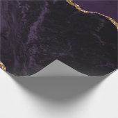 Lila Agate Imitats Gold Glitzer Geschenkpapier (Ecke)