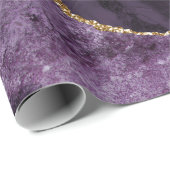 Lila Agate Imitats Gold Glitzer Geschenkpapier (Rolleneckpunkt)