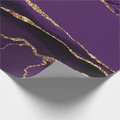 Lila Agate Imitats Gold Glitzer Geschenkpapier (Ecke)