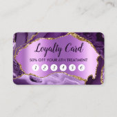 Lila Agate Imitats Perlescent Fox Loyalty Card Visitenkarte (Vorderseite)