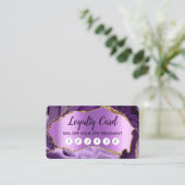 Lila Agate Imitats Perlescent Fox Loyalty Card Visitenkarte (Stehend Vorderseite)