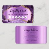 Lila Agate Imitats Perlescent Fox Loyalty Card Visitenkarte (Vorne/Hinten)