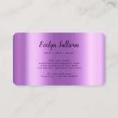 Lila Agate Imitats Perlescent Fox Loyalty Card Visitenkarte (Rückseite)