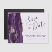 Lila Agate Lilac Wedding Magnetic Save the Date Magnetkarte (Vorne/Hinten)