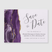 Lila Agate Lilac Wedding Magnetic Save the Date Magnetkarte (Vorderseite)