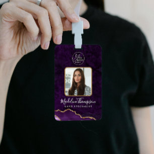 Lila Agate Marble Business Logo Company ID Ausweis