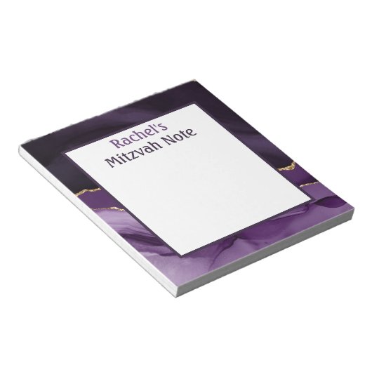 Lila Agate Modern Mitzvah Note Girls Notepad Notizblock (angewinkelt)