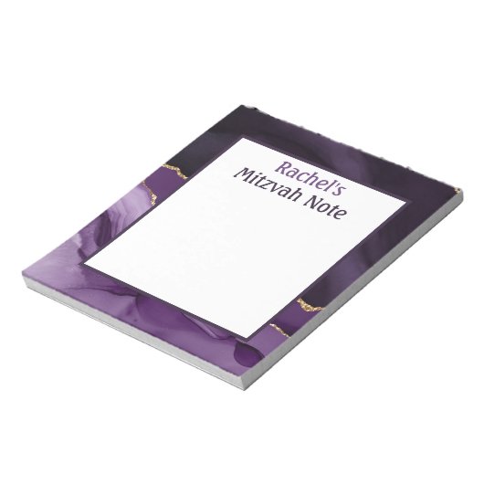 Lila Agate Modern Mitzvah Note Girls Notepad Notizblock (Rotiert)