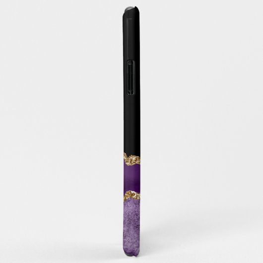 Lila Agate Monogram Gold Glitzer Case-Mate iPhone Hülle (Hinten/Rechts)