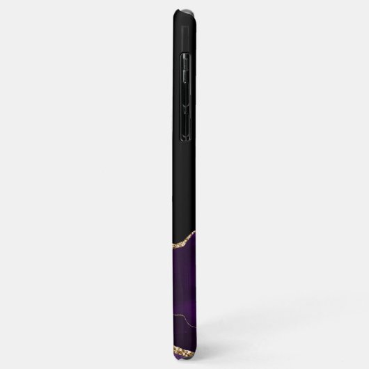 Lila Agate Monogram Gold Glitzer Case-Mate iPhone Hülle (Hinten/Links)