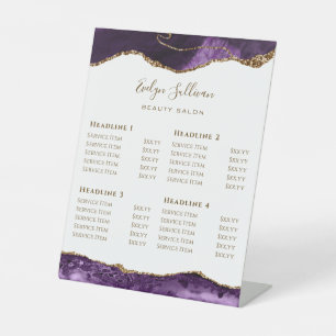 Lila Agate Price List Pedestal Sign Sockelschild