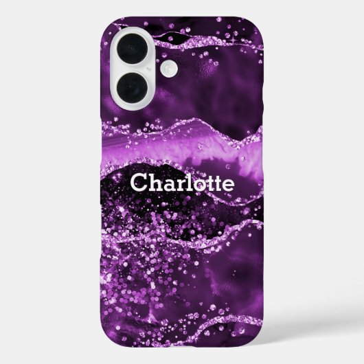 Lila agate rosa Marmorname Case-Mate iPhone Hülle (Rückseite)