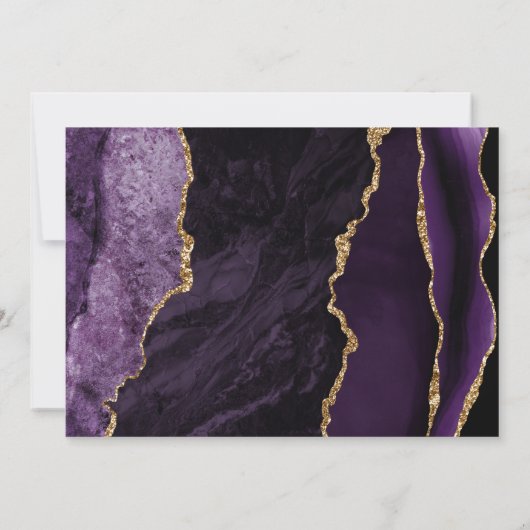 Lila Agate Script-Hochzeit speichern Sie das Datum Save The Date (Rückseite)