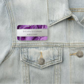 Lila Agate Silver Foil Name Tag Namensschild (Beispiel)