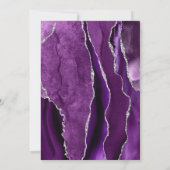 Lila Agate Silver Glitzer-Bestätigung Einladung (Rückseite)