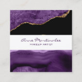 Lila Agate Square Business Card Quadratische Visitenkarte (Vorderseite)