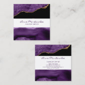 Lila Agate Square Business Card Quadratische Visitenkarte (Vorne/Hinten)