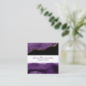 Lila Agate Square Business Card Quadratische Visitenkarte (Stehend Vorderseite)