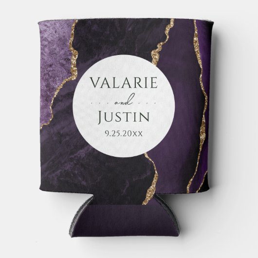 Lila Agate Stone Wedding Can Cooler Dosenkühler (Vorderseite)