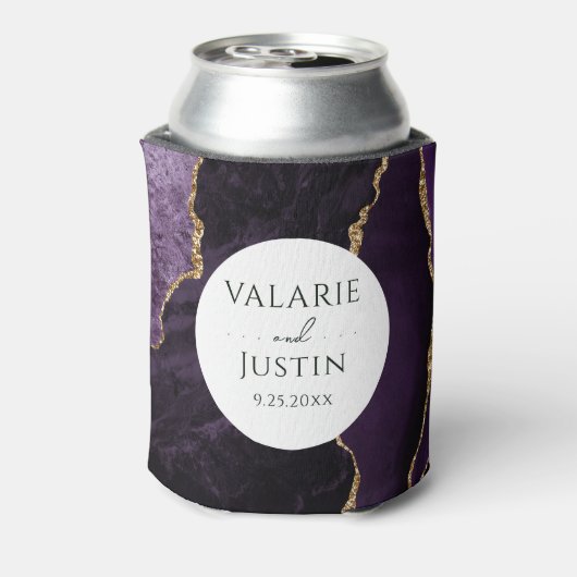 Lila Agate Stone Wedding Can Cooler Dosenkühler (Kanne Rückseite)