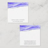 Lila Agate Watercolor Schmuckstück-Display Quadratische Visitenkarte (Vorne/Hinten)