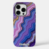Lila Agate Waves mit Gold Case-Mate iPhone Hülle (Rückseite)