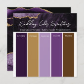 Lila Agate Wedding Color Pallette Einladung (Vorne/Hinten)