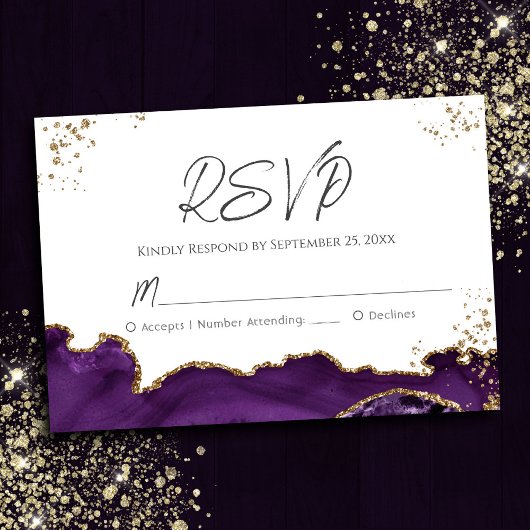 Lila Agate Wedding RSVP