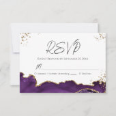 Lila Agate Wedding RSVP (Vorderseite)