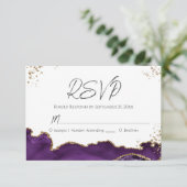 Lila Agate Wedding RSVP (Stehend Vorderseite)