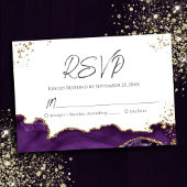 Lila Agate Wedding RSVP Karte