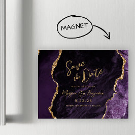 Lila Agate Wedding Save the Date Magneteinladung