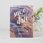 Lila Agode-Geoviolett Save the Date Rose Gold (Stehend Vorderseite)