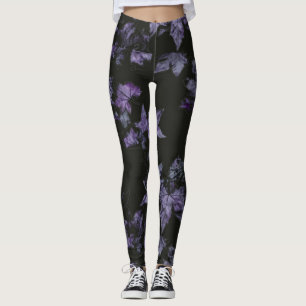 Lila Ahorn-Blätter Leggings