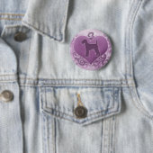 Lila Airedale-TerrierValentine Button (Beispiel)